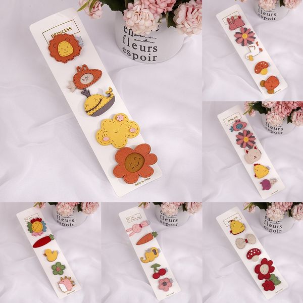 

children's cute cartoon hairpin girl princess western style hairpin clip set little girl hair accessory batch headdress headdress, Slivery;white