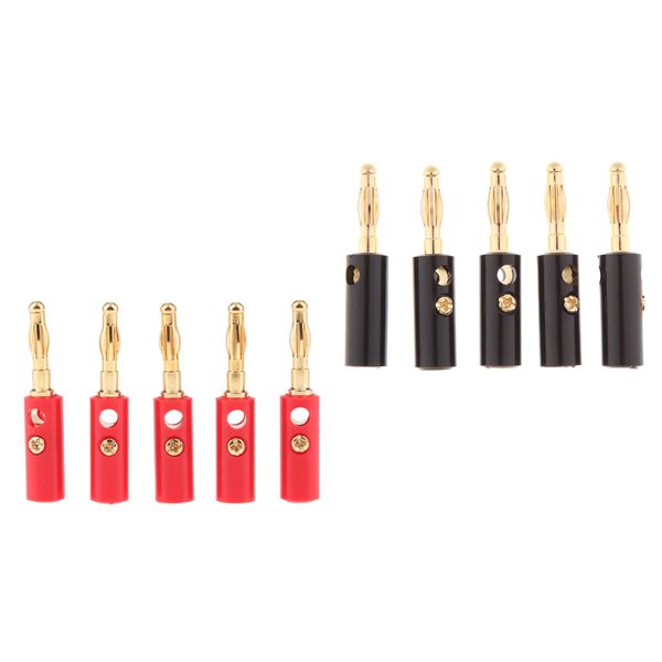 

10x banana plugs, speaker wire connectors screw jack plugs adapter
