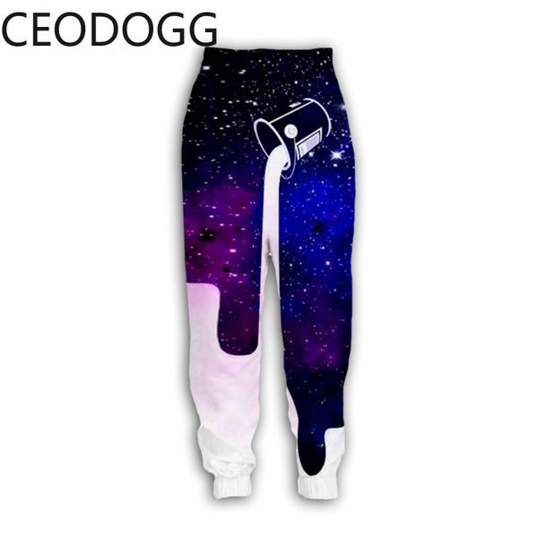 

fashion contrast color patchwork print pants men streetwear high waist hip elastic lace up casual harem trousers spring 2020 new, Black