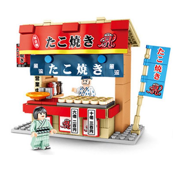 

новая коллекция продажа legoinglys city live sence розничный магазин japan food осьминог суши store street building blocks поделок игрушки п