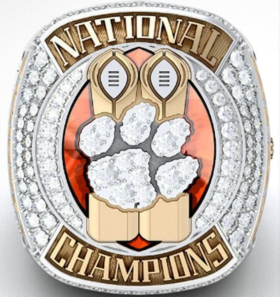 

2018 2019 clemson tigers final ncaa national championship ring fan men gift wholesale drop shipping, Silver