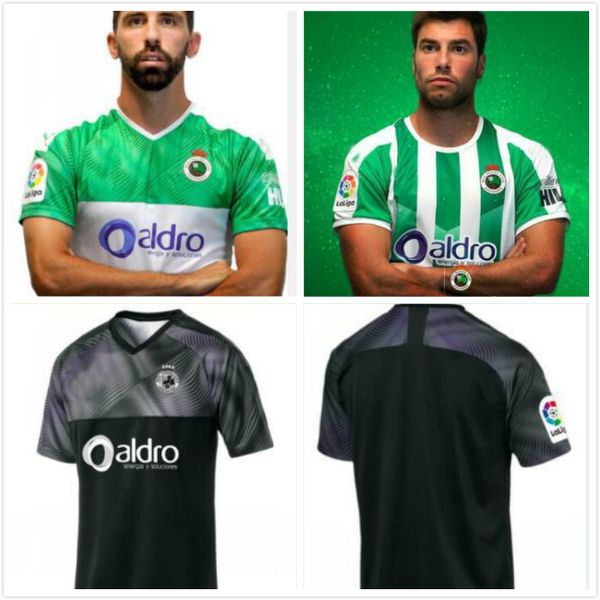 

racing santander 19 20 soccer jerseys home away third 2019 2020 camisetas alexis zidane d. carmona toribio rodriguez football shirts, Black;yellow