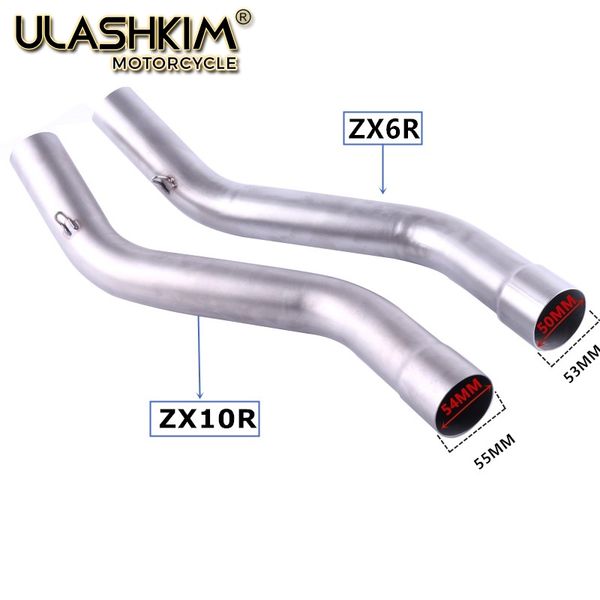 

motorcycle exhaust escape muffler middle contact pipe full system slip on for zx 10r zx10r zx-10r 2008 2009 2010 q