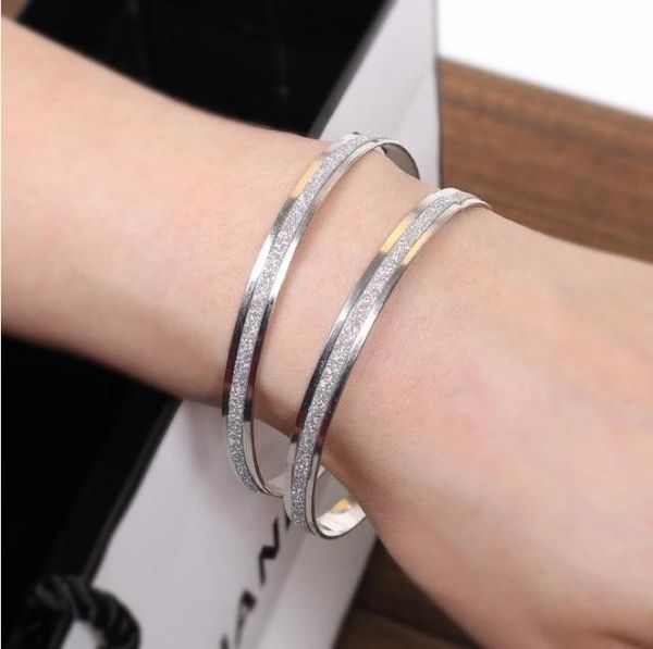 

fashion women matte rose gold bangle 18k gold & silver plated double ring bangles women lady matte bracelets wholesale ing, Black