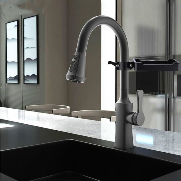 

newly arrived pull out kitchen faucet black sink mixer tap 360 degree rotation kitchen mixer taps kitchen tap with soap plate