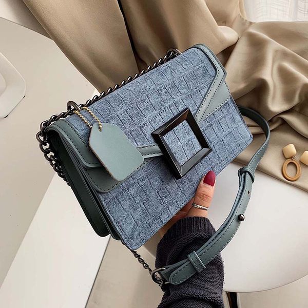 

scrub leather stone pattern small flap bag crossbody bag for women chic chain flap buckle shoulder messenger bags lady handbags