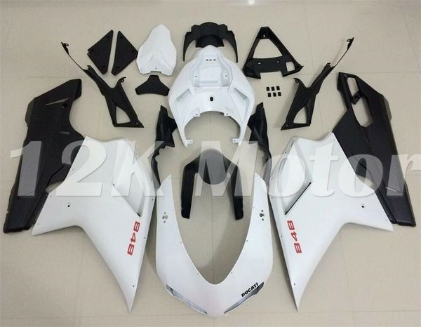 

Литья под давлением Новая ABS для мотоциклов обтекатели Комплект для DUCATI 848 1198 2007 1098 2008 2009 2010 2011 2012 Free обычай Белый Черный матовый