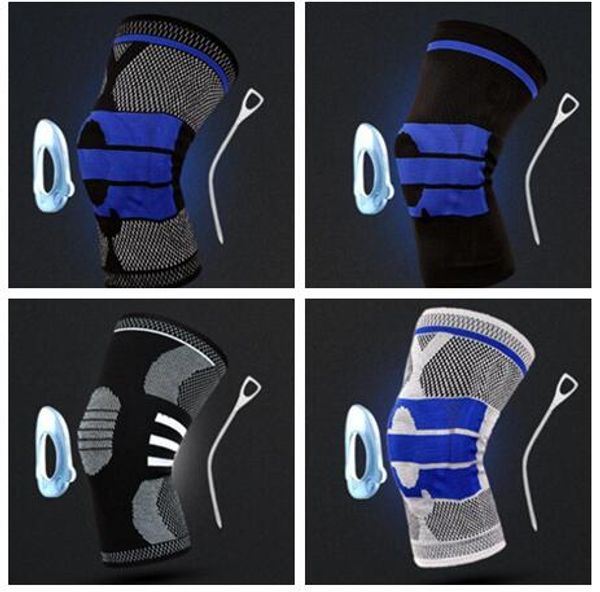 

protect men women design fitness exercise kneepad silicone spring kneepad knee support riding kneepad basketball sports soccer football, Black;gray