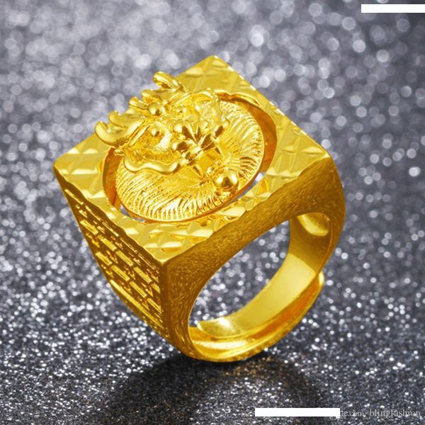 

прохладный мужские кольца dragon head дизайн хип-хоп стиль 18k желтого золота заполненные классический мужские кольца размер диапазона регул, Golden;silver