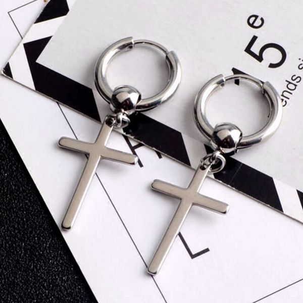 

2pcs stainless steel silver tone dangle loop earrings for women jewelry, Golden