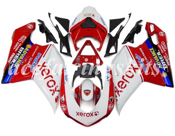 

4 gifts new abs full fairings kits fit for ducati 848 1098 1198 1098s 1098r evo 2007 2008 2009 2010 2011 2012 custom red white