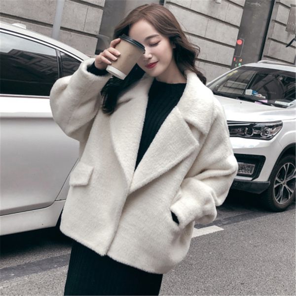 

real sins 2019 new fashion casual imitation water velvet short women's jacket cotton clothing coat, Black
