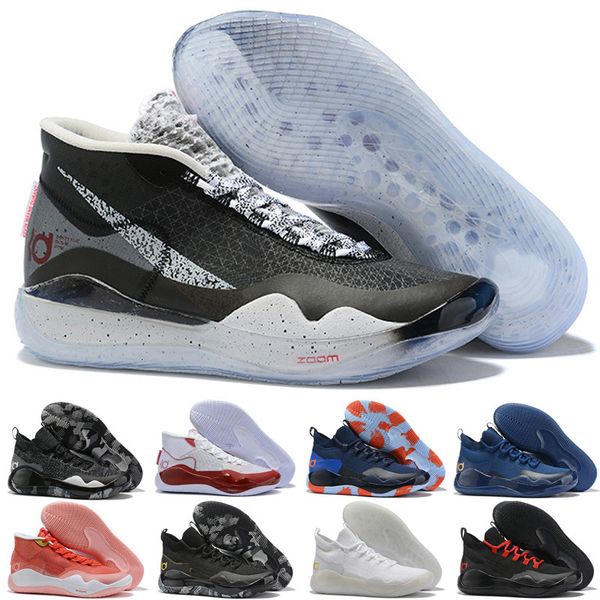 

новый дюрант xii kd 12 дети спорт баскетбол обувь для mens верхнего качества тройной черный красный 12s спорт chassures, Black