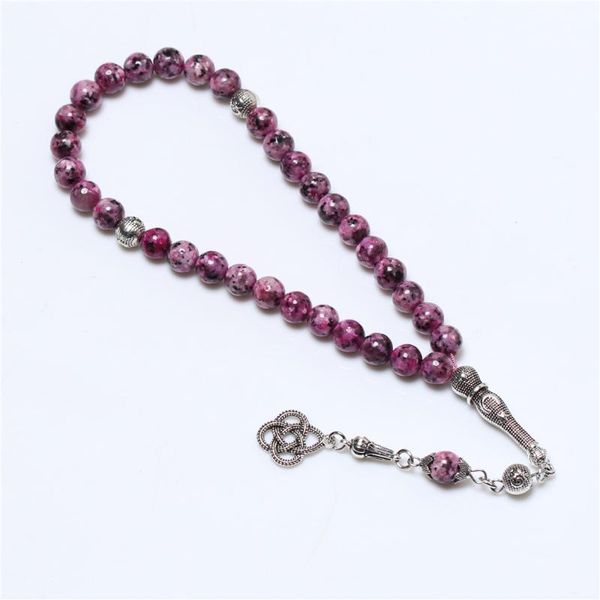 

beaded, strands wholesale pink stone muslim rosary 33 8mm islamic prayer beads tassel tasbih, Black