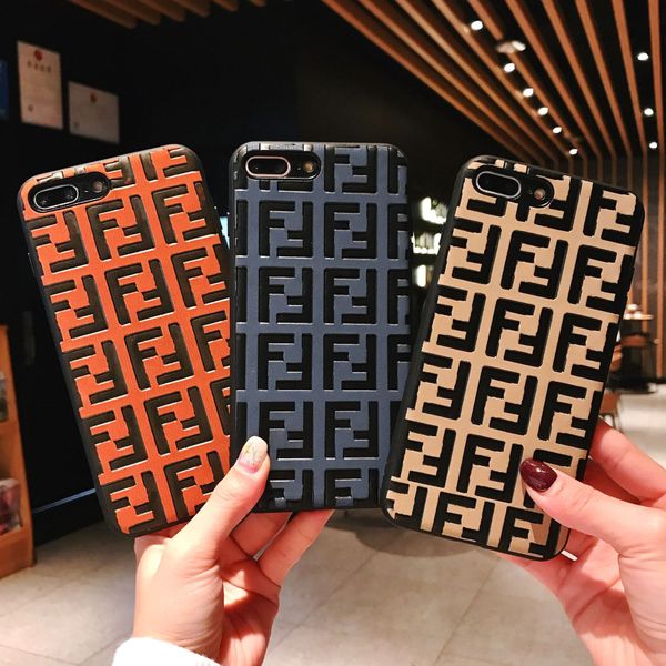 

wholesale phone case designer for iphone 6/6p 7/8 7p/8p x/xs xr xs max brand case with luxury letter double f real cover protective case