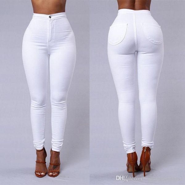 

new high waist skinny womens jeans candy colors zipper washed slim womens trousers female casual pencil pants, Blue