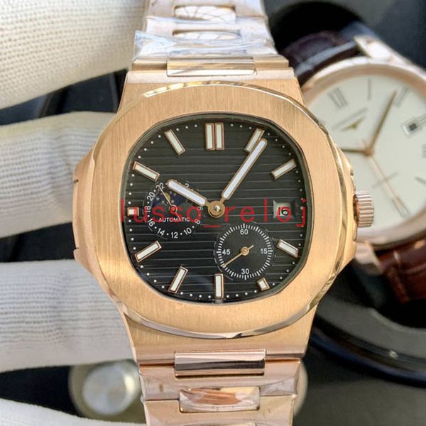 

2020 luxury watches pp aquanaut automatic movement stainless steels case comfortable rubber master original clasp mens watch wristwatches, Slivery;brown