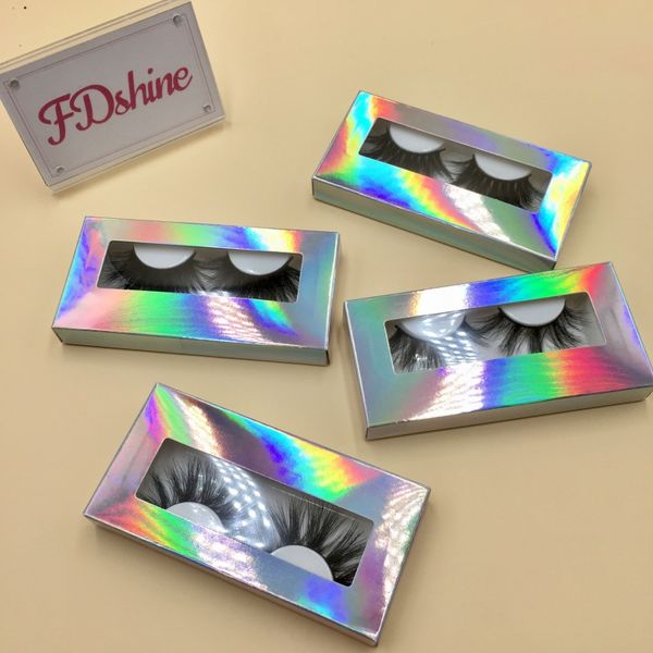 

new arrivals 25mm mink eyelash with holographic lash box 3d real mink eye lash cruelty fdshine