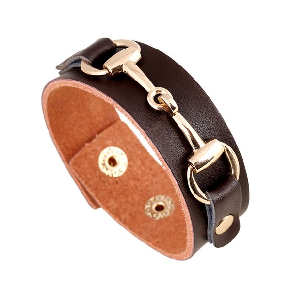 

vintage wide leather bracelet leather & jewellery for women with snap & cuff weistband men in charm student hip hop bangles, Black