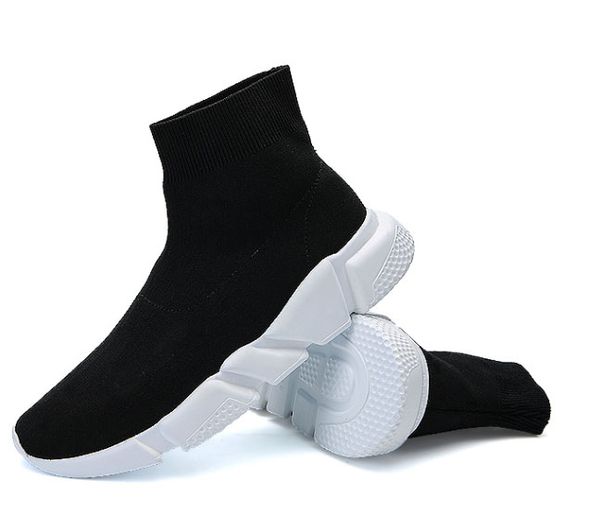 

speed sock speed trainer running shoes for men and women sports shoes speed stretch-knit mid sneakers,size eur 36-45 c09, Black