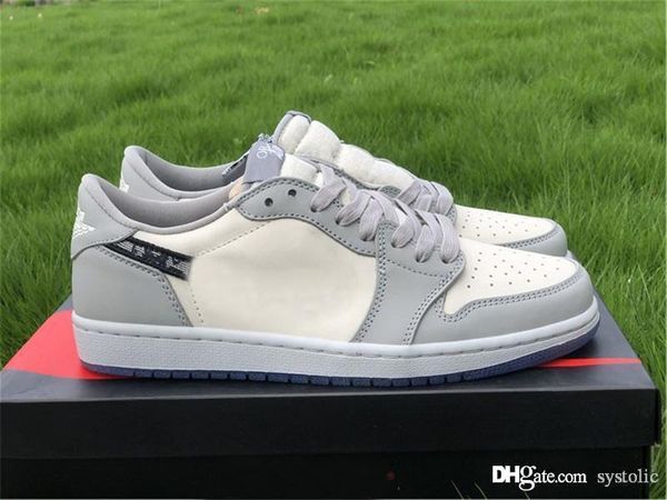 

authentic air 1 low og high cn8607-002 wolf grey 1s sail pn dust white cn8608-002 mens basketball designer shoes luxury sneakers