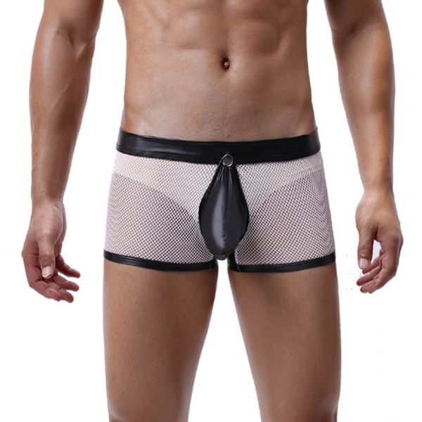 

мужчины нижнее белье боксеры 2020 mesh mens нижнее белье хлопок боксеры трусы дышащий боксер шорты мужчины трусы sexy мужской красный, Black;white