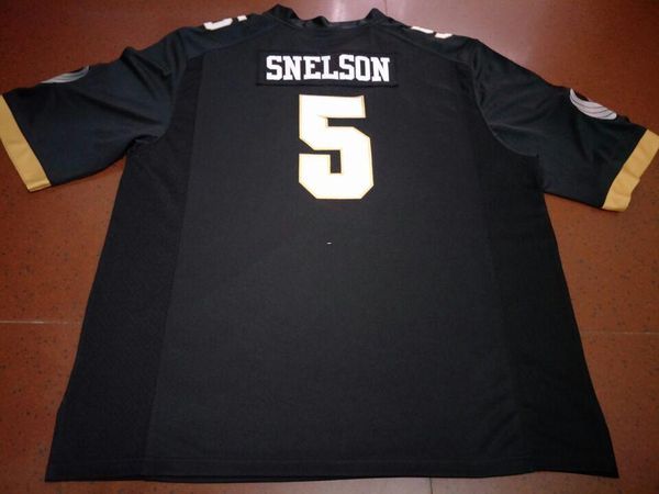 

men ucf knights dredrick snelson #5 real full embroidery college jersey size s-4xl or custom any name or number jersey, Black;red