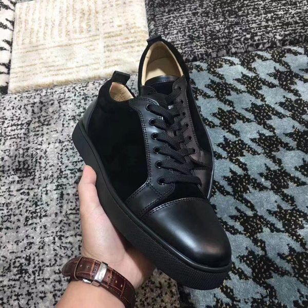 

Designer Brand Men Women Low Top Red Bottom Shoes Junior Sneakers Comfortable Suede & Leather Casual Walking With Original Box