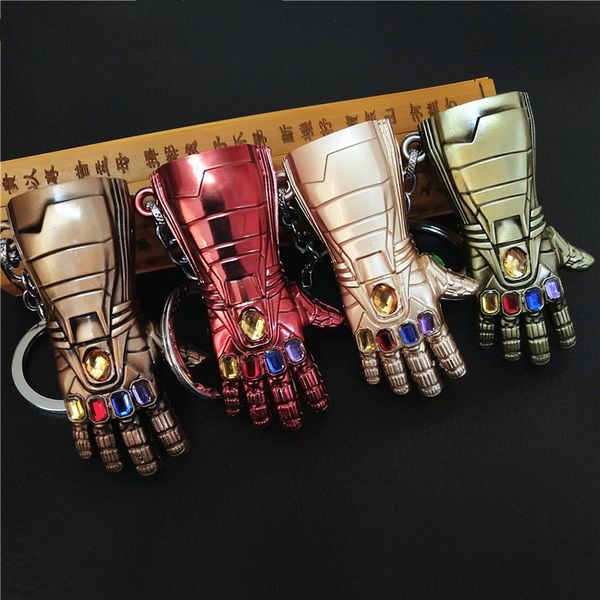 

the keychain new iron man infinity gloves metal pendant key chains keyring of movie fans souvenir jewelry, Silver