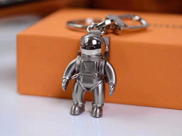 

alloy key chain latest design astronaut car key chain fashion lady bag pendant matching box, Silver