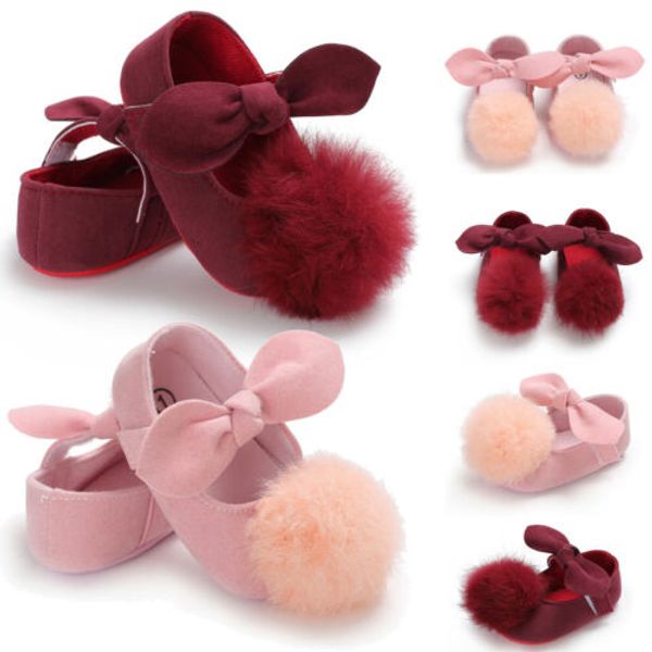 

new fashion newborn baby girl kid soft sole crib bow-knot shoes casual sneaker, Black