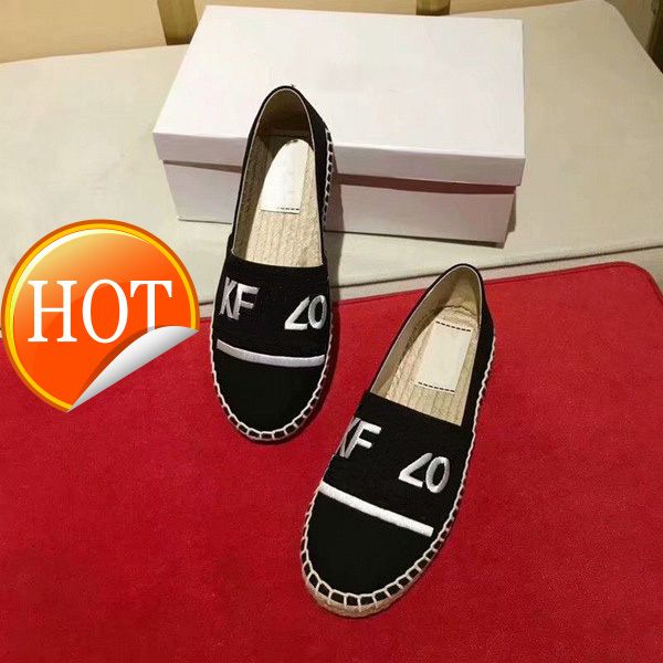 

new saleembroidered straw shoes with tiger head single shoes and lazy shoes, Black