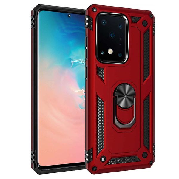 

dual-layer reinforced case with rotating magnetic ring holder kickstand for samsung s20 plus ultra a51 a71 shockproof cover
