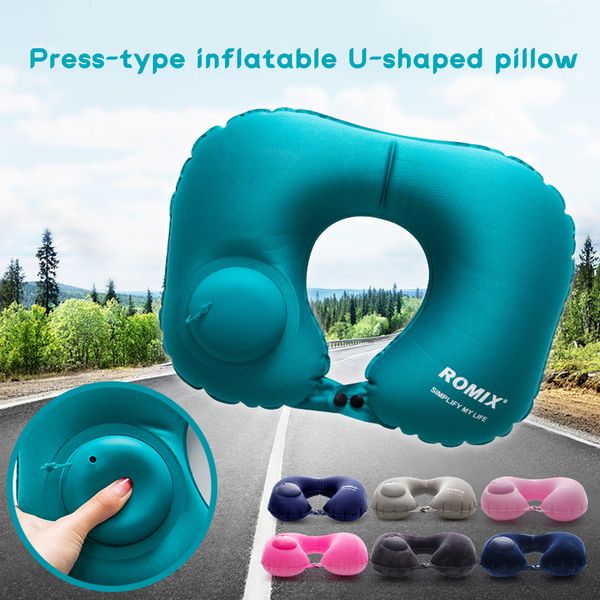 

inflatable u shape neck cushion travel pillow airplane office car driving nap portable support head rest health care decorative