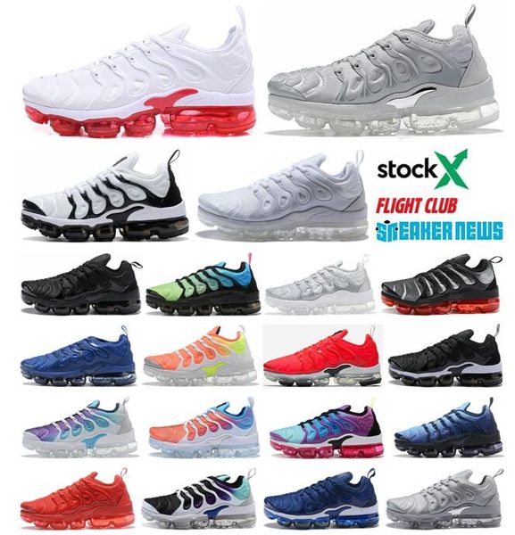 

tn mens shoes plus running shoes sneakers hyper blue sunset game royal white black tn trainers sport 5-12 with box