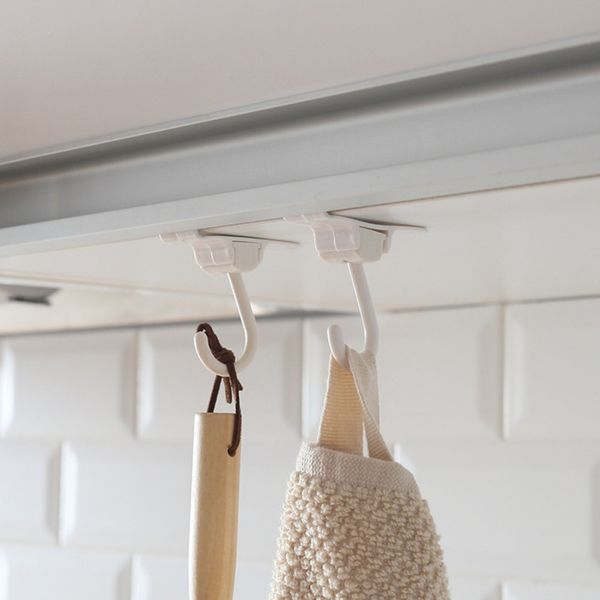 

2pcs door hooks hanging kitchen cabinet clothes hanger on door back type strong practical home accessories