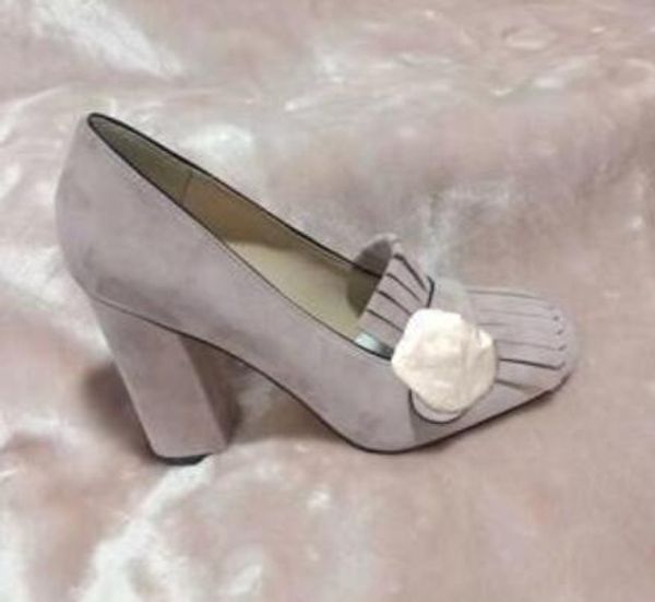 

2019 authentic cowhide high heeled boat shoes spring autumn bar banquet woman shoes 10cm metal buckle thick heel shoes 34-42, Black