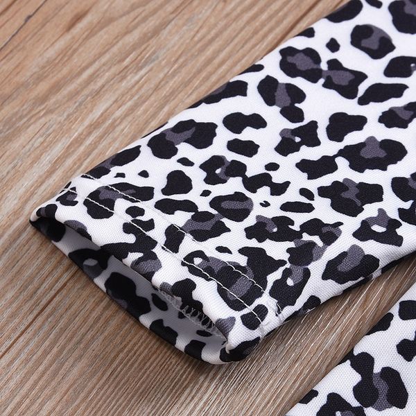 

girl clothes leopard long sleeve baby clothes suspender skirt set two-piece suit overall skirt set cotton outfits, White