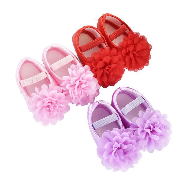 

2020 baby girls princess crib shoes soft sole anti-slip prewalkers 0-18m, Black;red