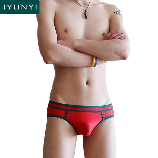 

iyunyi новое прибытие мужское нижнее белье трусы mesh quick-dry мужские трусы дышащие слип трусы cuecas сексуальные трусики бикини, Black;white