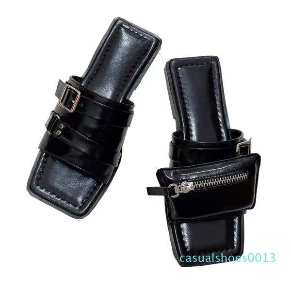 

2020 summer casual women sandals metal decoration fashion low heels quality sandals leather outdoor open toe cozy woman shoes c13, Black