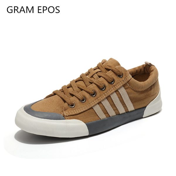 

gram epos 2019 canvas shoes men casual shoes male wear-resistant comfortable round toe lace-up sneakers zapatillas mujer, Black