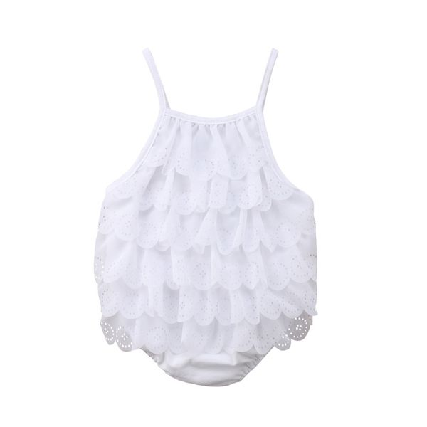 

pudcoco sweet summer newborn baby girl clothes bodysuits white cotton lace floral hole leaf bodysuits outfits, Blue