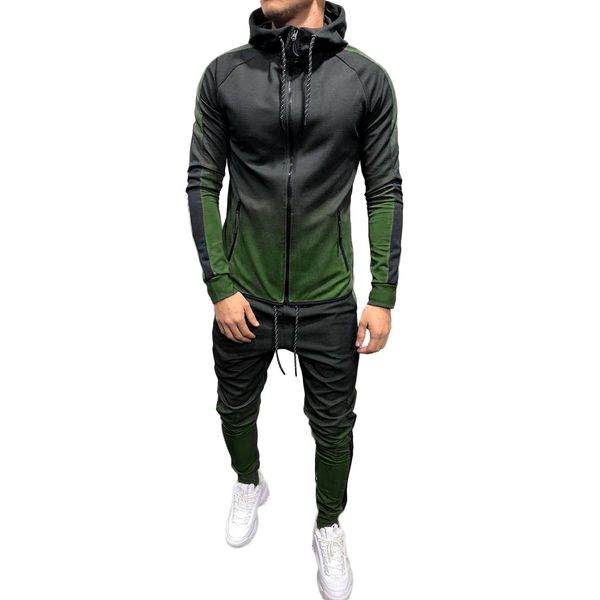 

sportswear mens set tracksuit hoodies with pants sweatshirt suit men sudadera hombre d90520, Gray
