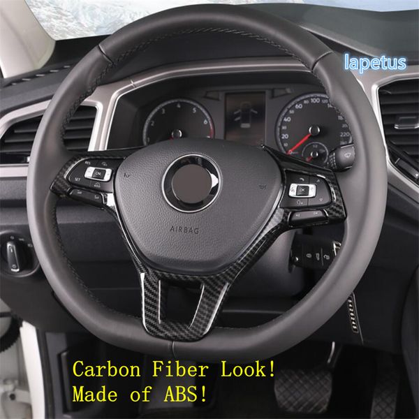 Lapetus Steering Wheel Decoration Frame Cover Trim Fit For Vw Golf 7 Polo 6 7 Touran Abs Matte Carbon Fiber Car Interior Toys Car Interiors
