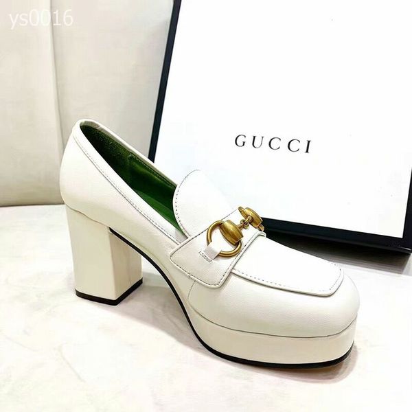 

2019 new small leather shoes women's british style small square head with women's metal buckle spring and autumn wild single shoes, Black