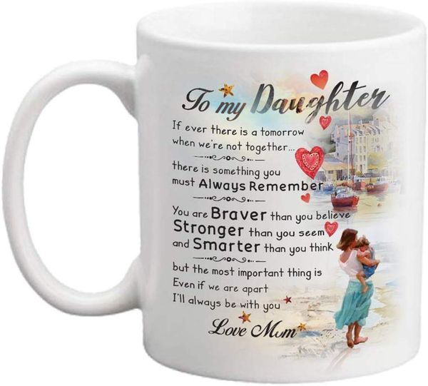 

to my daughter gift sunflower mug from mum, 330ml ceramic coffee mug special daughter gift for girls (heart) ,dropshipping