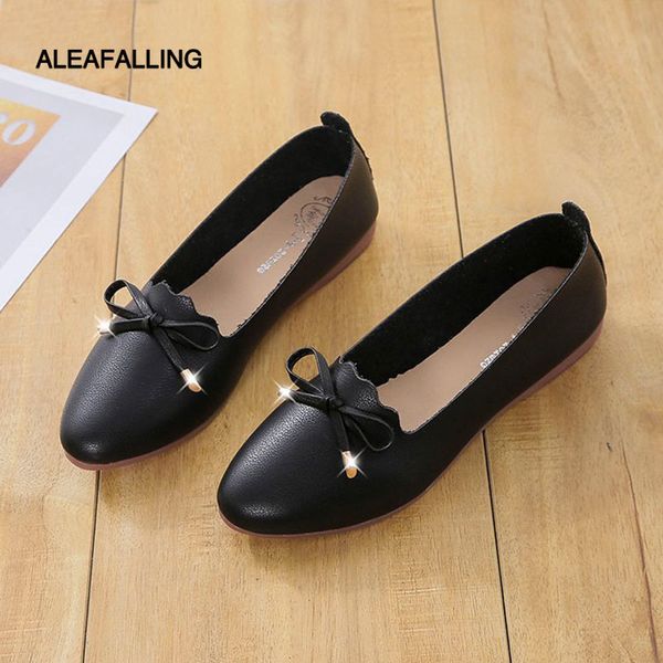 

aleafalling spring new arrival casual shoes fashion slip-on soft girl shoes comfortable breathable sole lady flats, Black