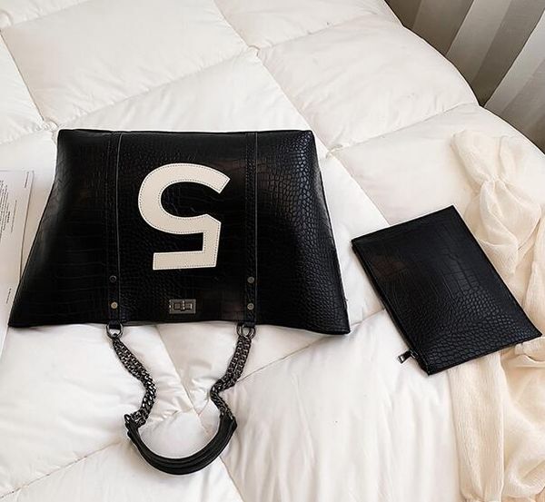 

new alligator pu leather shoulder bags for women luxury handbags messenger bag big tote lady large capacity hand bag/5