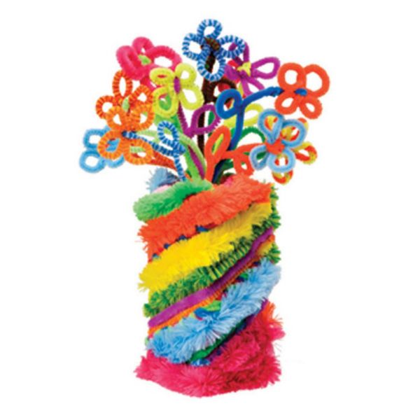 

100pcs multicolor mixed plush iron wire flexible flocking craft sticks pipe cleaner creativity developing kids diy toys party
